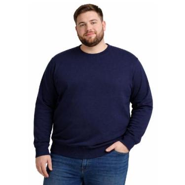 Imagem de Suéter De Frio Masculino Tricot Liso Gola Redonda Plus Size Delkor, Ma