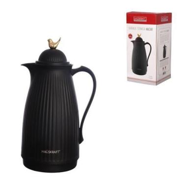 Imagem de Garrafa Termica Mazar Bege 1L Preta Hauskraft