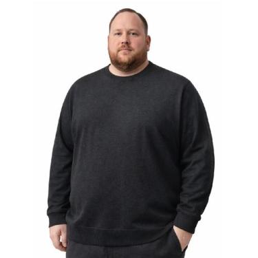 Imagem de Suéter De Frio Masculino Tricot Liso Gola Redonda Plus Size Delkor, Ci