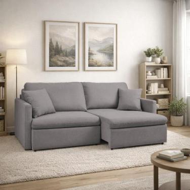 Imagem de Sofá 4 Lugares Retrátil Reclinável 220cm Icaro Linho K01 - D Rossi - D