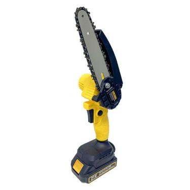 Imagem de Mini Motosserra Elétrica 6'' com Bateria Recarregável 21V 2.0AH sem Fio para Podas e Co...