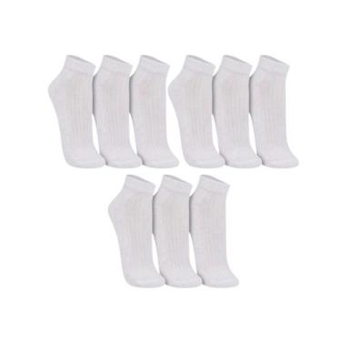 Imagem de Kit Com 9 Pares De Meias Unissex Feminino E Masculino Cano Curto Trifi