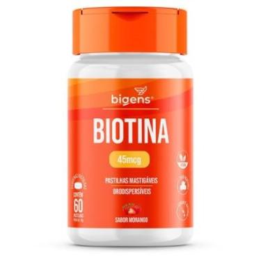 Imagem de Biotina Para Cabelos Pele e Unhas 60 Caps Mastigáveis - Bigens-Unissex