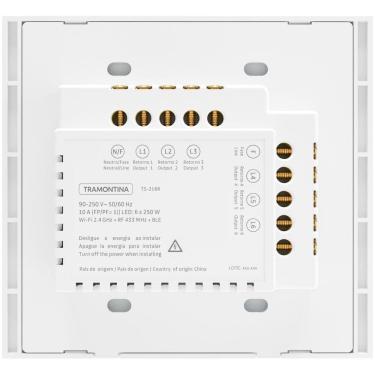 Imagem de Interruptor Touch Smart 4x4 Tramontina Branco Com 6 Canais