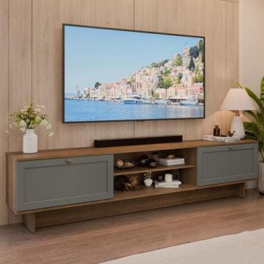 Imagem de Rack para TV até 80 Polegadas 218 cm 2 Portas Rustic/Cinza Vik Madesa,