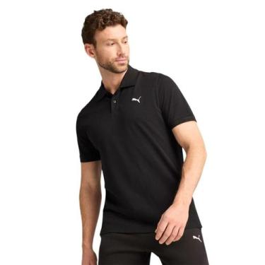 Imagem de Camisa Polo Puma Ess Piqué Masculina, Preto, M