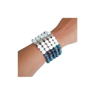 Imagem de Bracelete feminino Grande verde e branco - VOCÊ PODE Bijuterias