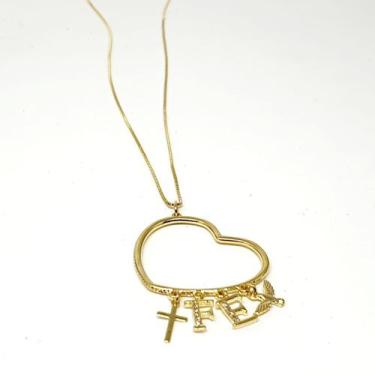 Imagem de Colar Folheado A Ouro 18k Coração &amp FÉ!  Lançamento!! - Suggestione