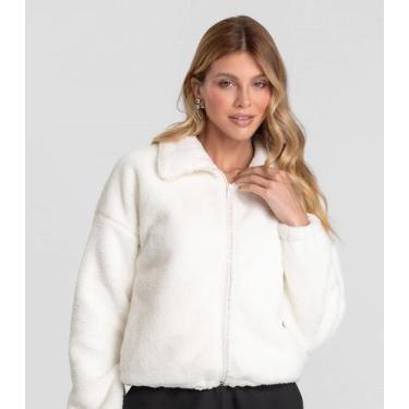 Imagem de Jaqueta Feminina Bomber Carneirinho Dianna Bege, GG, Bege