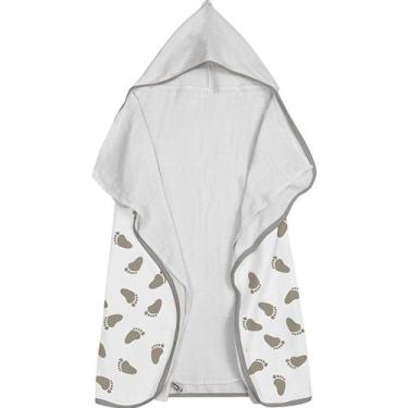 Imagem de Toalha Baby C/ Capuz Tecebem Estampada c/ Fralda Mia Branco