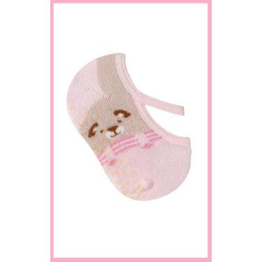 Imagem de Meia Sapatilha Infantil Antiderrapante - Menina Bebê Rosa - Duck, Rosa