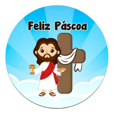 Imagem de Mini Painel Redondo Capa De Mesa Festa Páscoa Coelhinho 50x50 Veste Fá