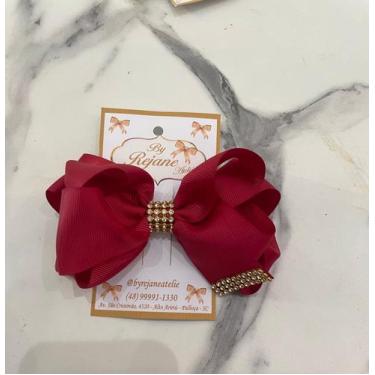 Imagem de Laço vermelho com dourado - By ateliê Rejane 
