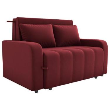 Imagem de Sofa Cama 2 Lugares 138 cm Amora New Veludo E432 Vermelho Milani Store
