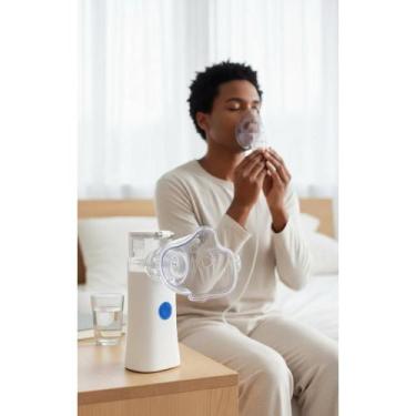Imagem de Nebulizador Mesh Silencioso Sem Fio Portátil Bivolt Branco - Congratul