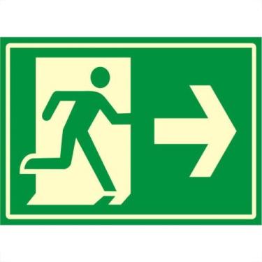Imagem de Placa Sinalizacao Pvc 20X30 ''Saida Seta Direita Fluorescente'' 250Bg 