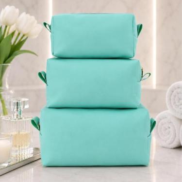 Imagem de Kit Necessaire 3 Peças Feminina Luxo Organizador com Zíper - Genérico,