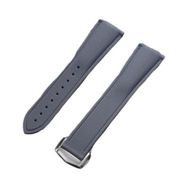 Imagem de Pulseira De Relógio Masculina Em Borracha FKM Com Padrão Trançado E Fe