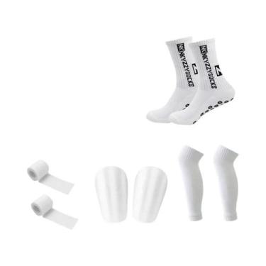Imagem de Conjunto De Meias Antiderrapantes Para Futebol, Basquete Com Protetore