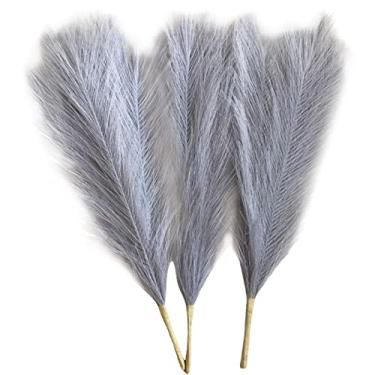 Imagem de Baoblaze 3 peças de de pampa seca, arranjo de flores para vaso, flor de junco de fragmites para festa boho adereços de fotògrafo de férias, cinza