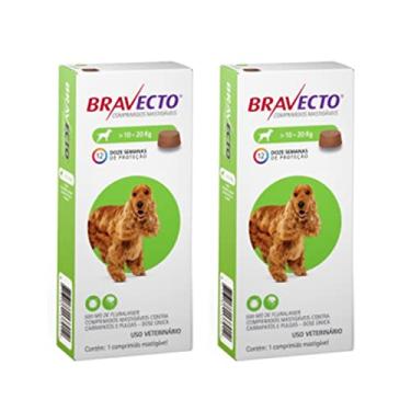 Imagem de Bravecto Anti Pulgas e Carrapatos - Comprimido mastigável 500 mg - Para cães com 10-20kg - Pack com 2 Unidades