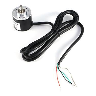 Imagem de Codificador rotativo 600p/R 5V-24V, Codificador rotativo de 6 mm AB Codificador incremental fotoelétrico de eixo de 2 fases para medir a velocidade de rotação, ângulo e aceleração do objeto