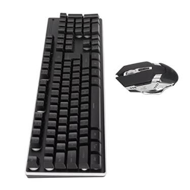 Imagem de Conjunto de teclado e mouse retroiluminado por LED, botões RGB de modo de teclado e mouse para casa, escritório e jogos