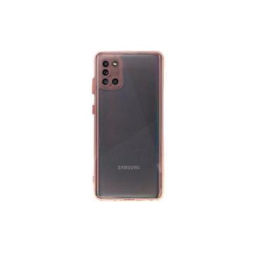 Imagem de Case Capa Capinha Transparente C/ Borda Colorida Para Samsung A31 Rosa