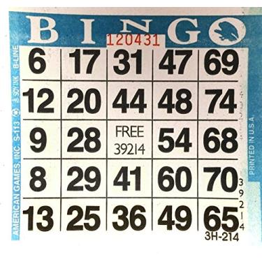 Imagem de American Games 1 em folhas de papel de bingo azuis (500 folhas por pacote)