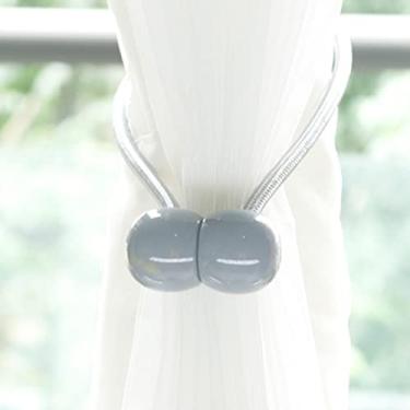 Imagem de Ganchos de cortina com fivela de sucção magnética Cortinas de encadernação Cortinas de malha à prova d'água Cortina de chuveiro Clipe de cortina de corda, cinza 1 peça