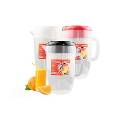 Imagem de Jarra De Suco Grande de Plástico Graduada Com Tampa 4 litros (Preto)