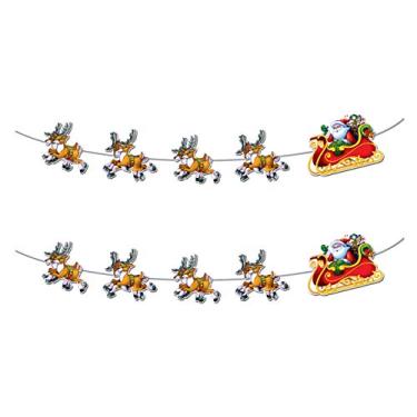 Imagem de Beistle Serpentinas de Papai Noel e Trenó 2 peças, 20 cm, multicoloridas