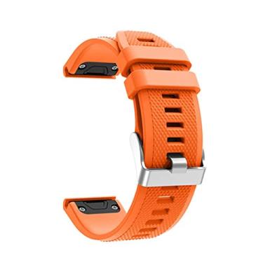 Imagem de GANYUU Pulseira de silicone esportivo para Garmin Fenix 6X 6 6S Pro 5X 5 5S Plus 3 3HR 20 22 26mm EasyFit Quick Release wirst Band (Cor: Laranja, Tamanho: 26mm Fenix 5X 6X)