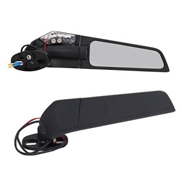 Imagem de Espelhos de motocicleta, 2 peças de espelho retrovisor giratório modificado ajustável para motocicleta, espelhos laterais de asa de com amplo ângulo de visão, espelho retrovisor de asa de
