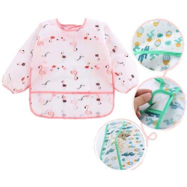 Imagem de Babador Avental Impermeável Manga Longa Estampado