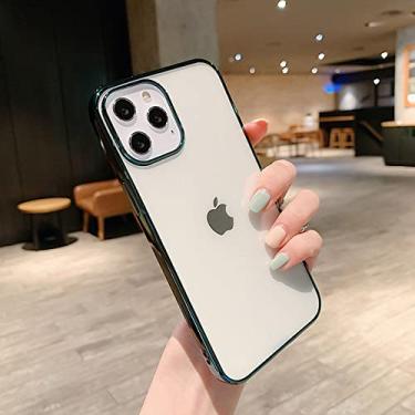 Imagem de Capa de telefone de luxo para iphone 12 13 11 pro max xs max xr x xs 7 8 plus 12 mini capa de silicone transparente chapeamento transparente capa, t7, para iphone xs max