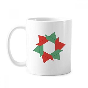 Imagem de Caneca abstrata com estampa de origami de flores de Natal cerâmica xícara de porcelana de café louça