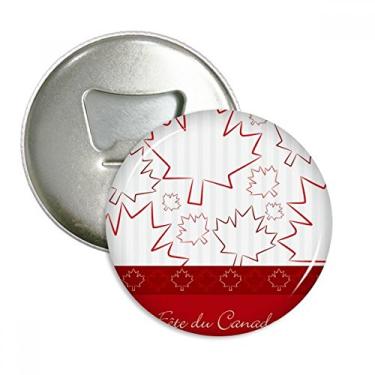 Imagem de Emblema multifuncional Happy Canada Day 4 de julho folha de bordo abridor de garrafas ímã de geladeira