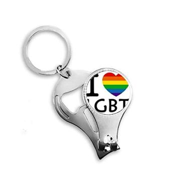 Imagem de Arco-íris transgênero bissexuais LGBT anel alicate de unha chaveiro abridor de garrafas cortador