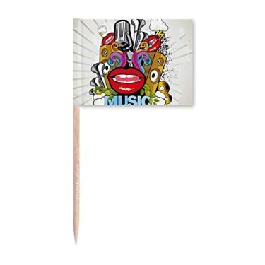 Imagem de Graffiti Street Colorful Mouth Stereo Toothpick Flags Marker Topper Party Decoration