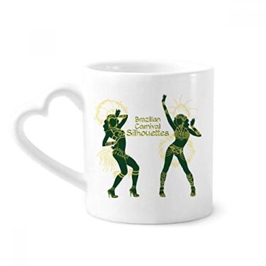 Imagem de Hula Outline Caneca Cultural Brasil Brasileiro Café Cerâmica Copos Copo de Coração de Vidro