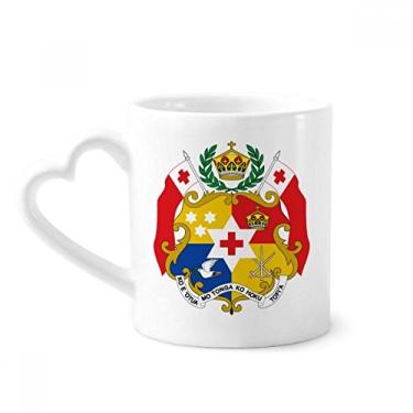 Imagem de Caneca com emblema nacional Tonga Oceania café cerâmica copo de coração de vidro