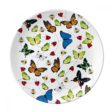 Imagem de Diferentes tamanhos de placa borboleta voadora decorativa de porcelana salver louça de jantar