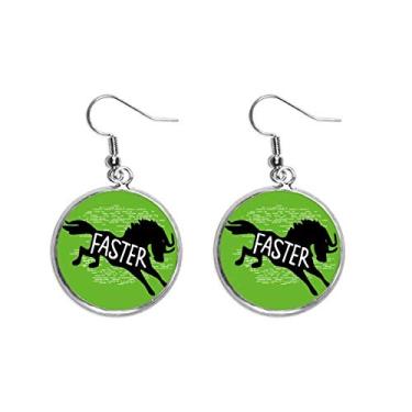 Imagem de Brinco de cavalo preto silhueta de animal orelha natural pendente prata joia feminina