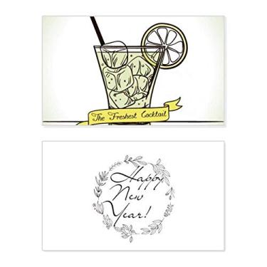 Imagem de Suco de gelo de limão Tubularis sorvete ano novo cartão felicitações mensagem presente
