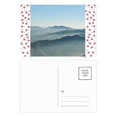 Imagem de Sunshine Mountains Sky Fog Nature Christmas Christmas Flower Celebration Cartão postal Blessing Mailing Card