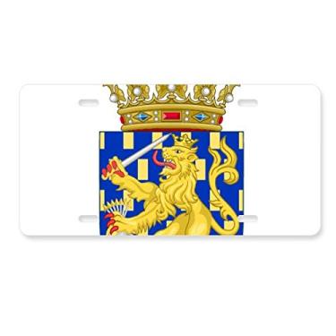 Imagem de DIYthinker Placa de licença Nederlands Europe com emblema nacional de aço inoxidável para decoração de automóveis