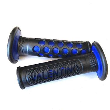 Imagem de NBX-(4088) Sport Bike Dirt Bike Motocicleta "Valentino" Gravada Estilo Gel Grips Azul Compatível com MOTORCYCLE APRILLA BMW DUCATI TRIUMPH YAMAHA KAWASAKI SUZUKI Motocicleta (7/8" ESQUERDA 1" RIGHT)