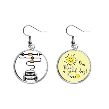 Imagem de Linha de carregamento para carro Art Déco, presente moderno, gota, sol, flor, brinco, bijuteria, moda