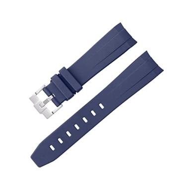 Imagem de Pulseira de relógio de borracha de 20 mm 21 mm adequada para Rolex adequada para Deepsea adequada para relógio Omega AT150 SeaMaster 007 Arc Curved End Masculino Feminino Pulseira de relógio (cor: